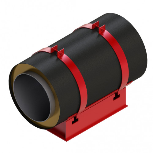 Опора скользящая хомутовая для труб в ППУ изоляции и оцинкованной оболочке 920х1075х1300 мм ГОСТ 30732-2006